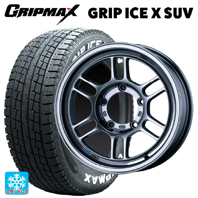 スズキ ジムニーシエラ(74系)用 215/70R16 100Q グリップマックス グリップアイスX SUV ホワイトレター # エンケイ オールロード RPT1 # SBC 新品スタッドレスタイヤホイール 5本セット
