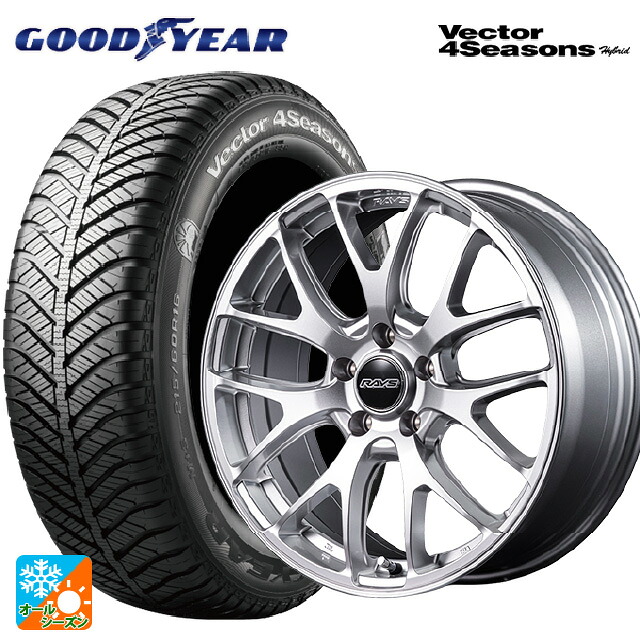 225/45R18 91H グッドイヤー ベクターフォーシーズンズ ハイブリッド レイズ RS 2X7FA-C SU 18-7.5J 国産車用 オールシーズンタイヤホイール4本セット|タイヤホイール専門店コニシタイヤ