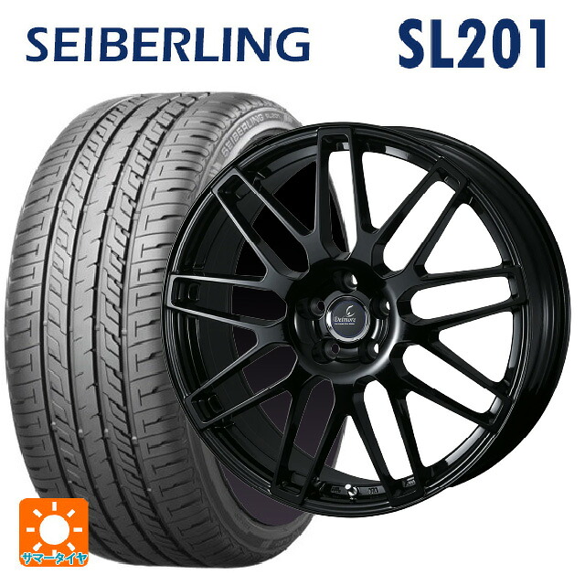 レクサス LBX(10系)用 225/55R18 98V セイバーリング セイバーリング SL201(ブリヂストン工場生産） ウェッズ デルモア LC.S グロスブラック 新品サマータイヤホイール 4本セット
