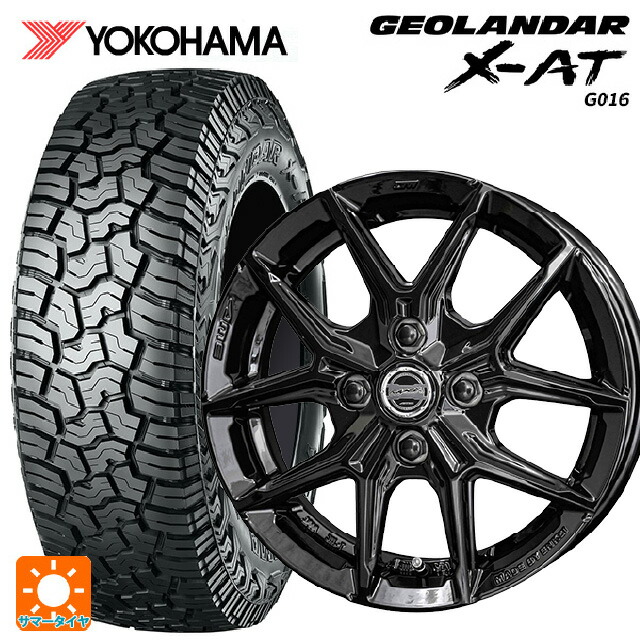 155/65R14 78/75Q ヨコハマ ジオランダー X-AT G016 ブラックレター 正規品 共豊 スマック アイジーテック グロスブラック 14-4.5J 国産車用 サマータイヤホイール4本セット