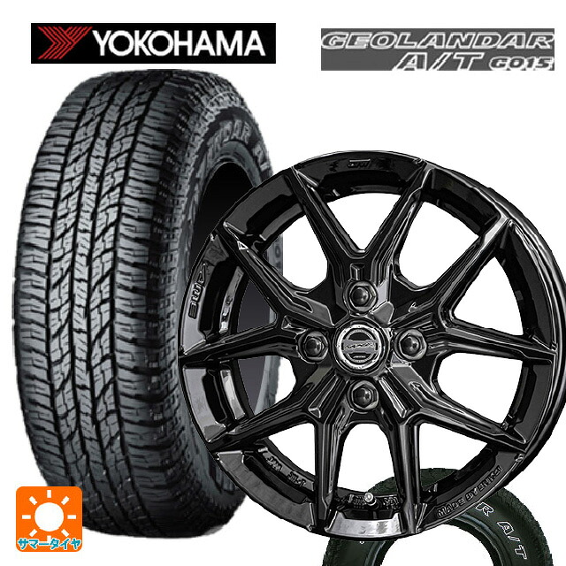 225/75R16 115/112R ヨコハマ ジオランダー A/T G015 ホワイトレター 正規品 共豊 スマック アイジーテック グロスブラック 16-6J 国産車用 サマータイヤホイール4本セット