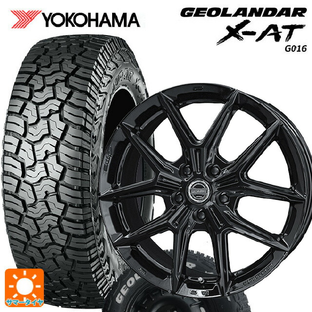 225/70R16 103S ヨコハマ ジオランダー X-AT G016 ホワイトレター 正規品 共豊 スマック アイジーテック グロスブラック 16-6.5J 国産車用 サマータイヤホイール4本セット