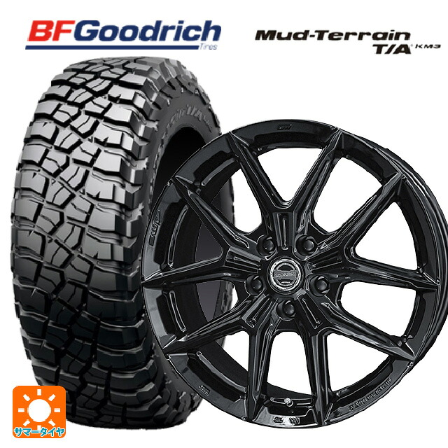 225/75R16 115/112Q BFグッドリッチ マッドテレーン TA KM3 ブラックレター 正規品 共豊 スマック アイジーテック グロスブラック 16-6J 国産車用 サマータイヤホイール4本セット｜タイヤホイール専門店コニシタイヤ