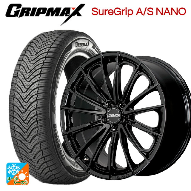 トヨタ ヴェルファイア(40系)用 225/65R17 106V XL グリップマックス シュアグリップ A/S ナノ ブラックレター レイズ RS ヴォウジェ SE BXZ 新品オールシーズンタイヤホイール 4本セット