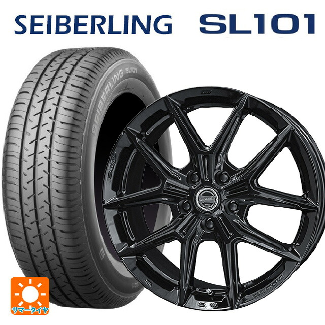 215/65R16 98S セイバーリング セイバーリング SL101(ブリヂストン工場生産） 共豊 スマック アイジーテック グロスブラック 16-6.5J 国産車用 サマータイヤホイール4本セット