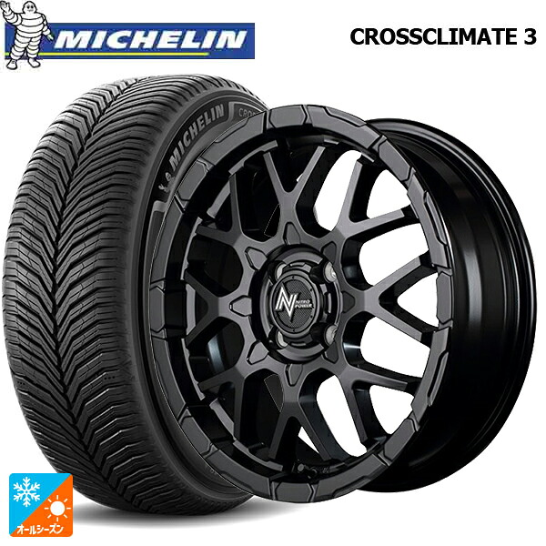 195/65R16 92V ミシュラン クロスクライメイト3 正規品 エムアイディー ナイトロパワー M28バレットKC セミグロスブラック 16-6J 国産車用 オールシーズンタイヤホイール4本セット|タイヤホイール専門店コニシタイヤ