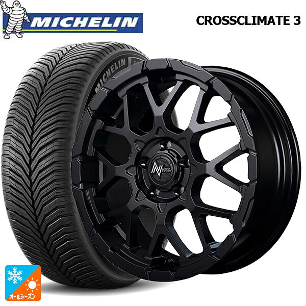 225/50R18 95V ミシュラン クロスクライメイト3 正規品 エムアイディー ナイトロパワー M28バレットエス（訳あり） セミグロスブラック 18-7J 国産車用 オールシーズンタイヤホイール4本セット