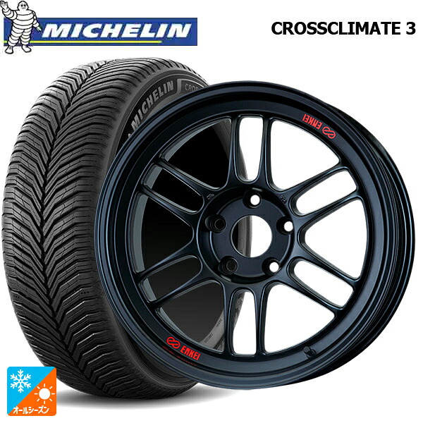 225/55R18 102V XL ミシュラン クロスクライメイト3 正規品 エンケイ レーシング RPF1 マットブラック 18-7.5J 国産車用 オールシーズンタイヤホイール4本セット｜タイヤホイール専門店コニシタイヤ