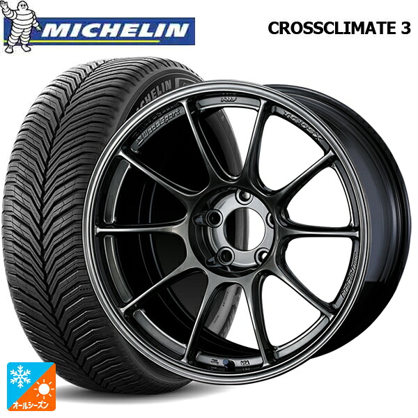 205/55R17 95V XL ミシュラン クロスクライメイト3 正規品 ウェッズ ウェッズスポーツ TC105X EJ-TITAN 17-8J 国産車用 オールシーズンタイヤホイール4本セット