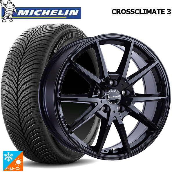 ホンダ シビック タイプR(FL5)用 265/35R18 97Y XL ミシュラン クロスクライメイト3 正規品 阿部商会 ユーロデザイン スウィンドン グロスブラック 新品オールシーズンタイヤホイール 4本セット|タイヤホイール専門店コニシタイヤ