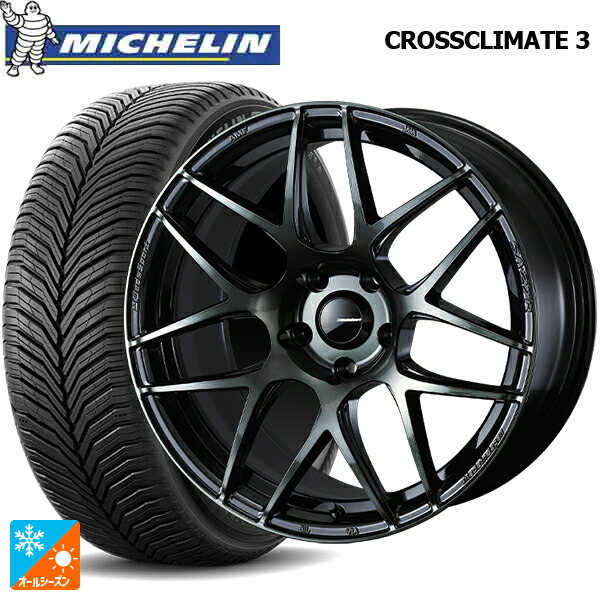 225/60R17 99V ミシュラン クロスクライメイト3 正規品 ウェッズ ウェッズスポーツ SA27R WBC 17-7J 国産車用 オールシーズンタイヤホイール4本セット|タイヤホイール専門店コニシタイヤ