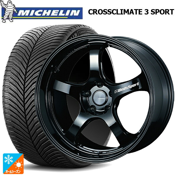 トヨタ GR86(ZN8)用 235/40R18 95Y XL ミシュラン クロスクライメイト3 スポーツ 正規品 ウェッズ ウェッズスポーツ RN05M Gloss Black 新品オールシーズンタイヤホイール 4本セット｜タイヤホイール専門店コニシタイヤ