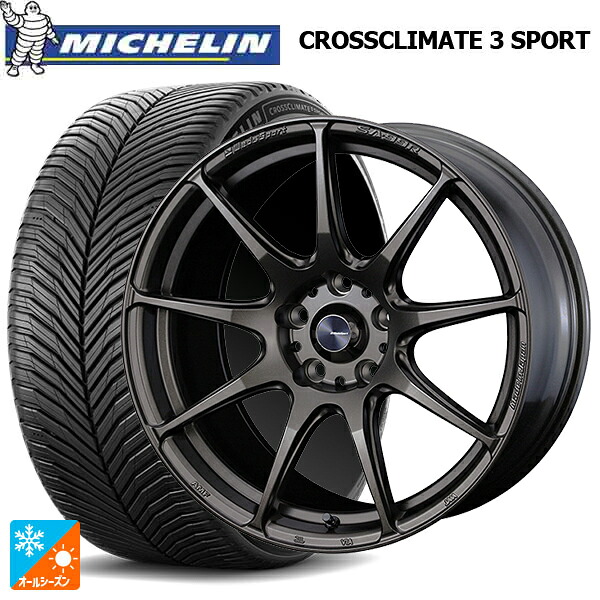 トヨタ GR86(ZN8)用 215/40R18 89Y XL ミシュラン クロスクライメイト3 スポーツ 正規品 ウェッズ ウェッズスポーツ SA99R EJ-BRONZE 新品オールシーズンタイヤホイール 4本セット