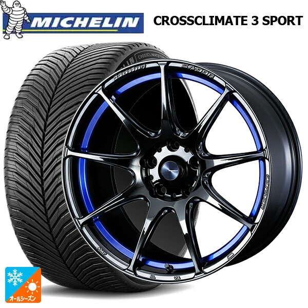 トヨタ GR86(ZN8)用 215/40R18 89Y XL ミシュラン クロスクライメイト3 スポーツ 正規品 ウェッズ ウェッズスポーツ SA99R # BLC2 新品オールシーズンタイヤホイール 4本セット