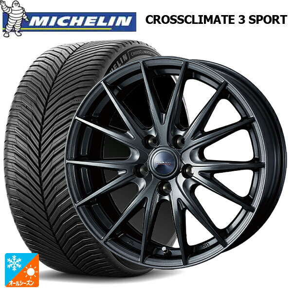 225/40R19 93Y XL ミシュラン クロスクライメイト3 スポーツ 正規品 ウェッズ ヴェルバ スポルト2 # ディープメタル2 19-7.5J 国産車用 オールシーズンタイヤホイール4本セット