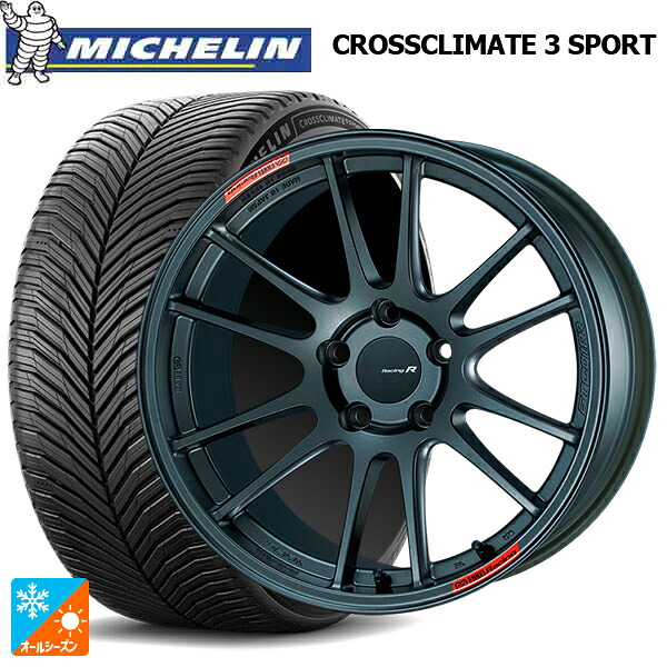スバル WRX S4(VBH)用 245/40R18 97Y XL ミシュラン クロスクライメイト3 スポーツ 正規品 エンケイ レーシングレボリューション GTC01RR マットダークガンメタリック 新品オールシーズンタイヤホイール 4本セット|タイヤホイール専門店コニシタイヤ