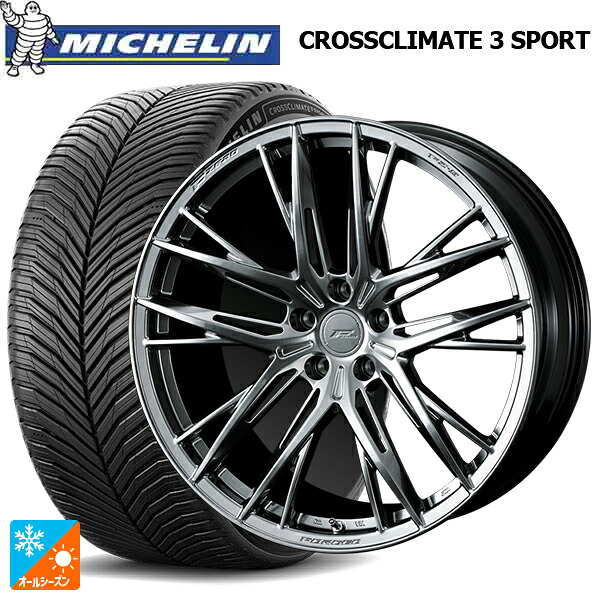 トヨタ GRカローラ(4BA-GZEA14H)用 235/40R18 95Y XL ミシュラン クロスクライメイト3 スポーツ 正規品 ウェッズ エフゼロ FZ-5 DIAMOND BLACK 新品オールシーズンタイヤホイール 4本セット