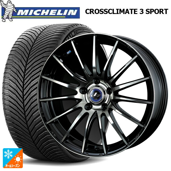 トヨタ GR86(ZN8)用 235/40R18 95Y XL ミシュラン クロスクライメイト3 スポーツ 正規品 ウェッズ レオニス ナヴィア05 BPB 新品オールシーズンタイヤホイール 4本セット
