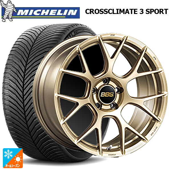 トヨタ GRカローラ(4BA-GZEA14H)用 235/40R18 95Y XL ミシュラン クロスクライメイト3 スポーツ 正規品 BBS RE-V7 GL 新品オールシーズンタイヤホイール 4本セット