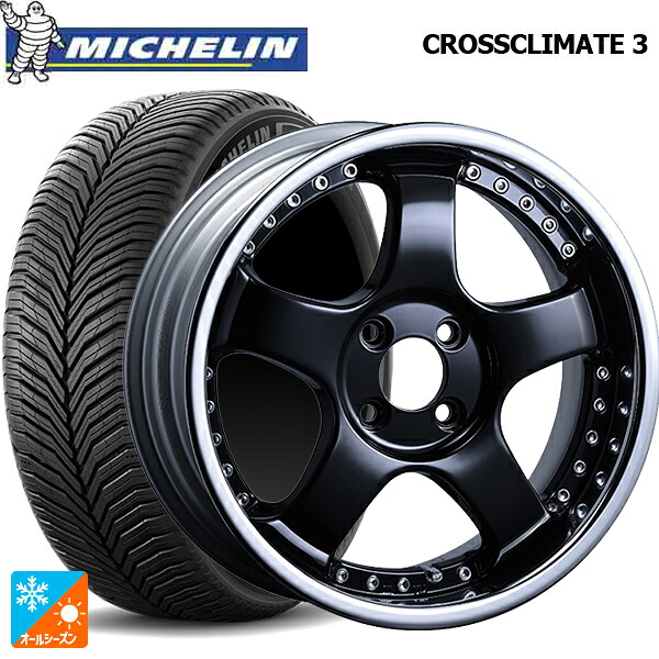 205/55R17 95V XL ミシュラン クロスクライメイト3 正規品 タナベ SSR プロフェッサー SP1R ブラック 17-7J 国産車用 オールシーズンタイヤホイール4本セット
