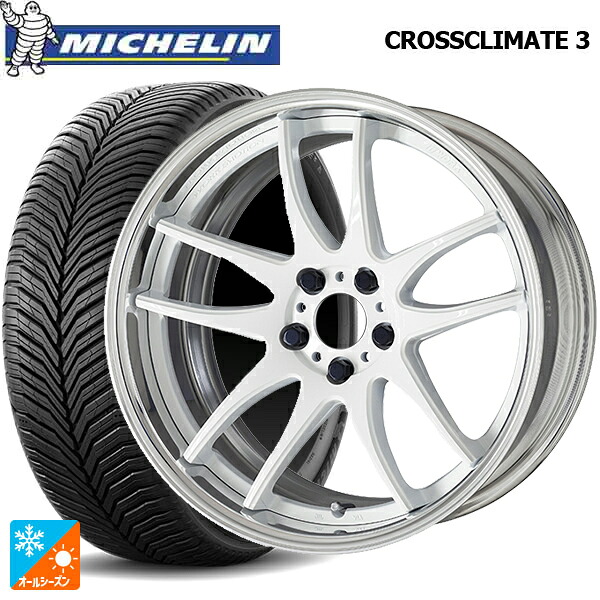 235/55R18 104V XL ミシュラン クロスクライメイト3 正規品 ワーク エモーション CR 2P WHT 18-8J 国産車用 オールシーズンタイヤホイール4本セット｜タイヤホイール専門店コニシタイヤ