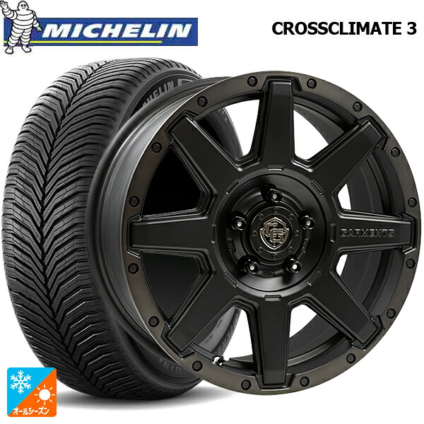205/60R16 96V XL ミシュラン クロスクライメイト3 正規品 ウェッズ クロスオーバー ガーメンツ スタイルU マットブラッククリア 16-7J 国産車用 オールシーズンタイヤホイール4本セット|タイヤホイール専門店コニシタイヤ