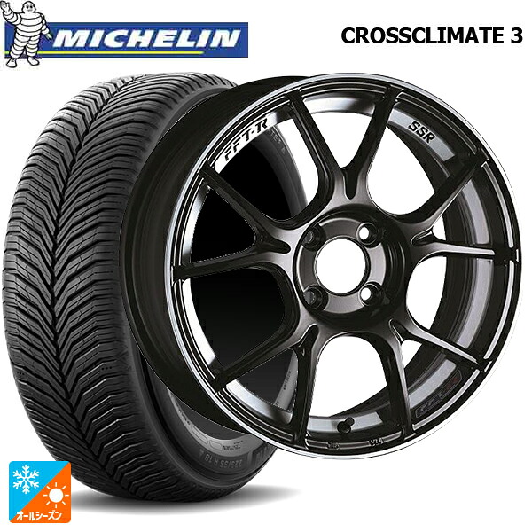 225/50R18 95V ミシュラン クロスクライメイト3 正規品 タナベ SSR GT X02 グロスブラック 18-7.5J 国産車用 オールシーズンタイヤホイール4本セット