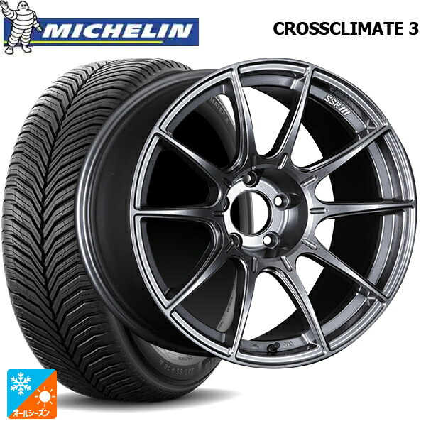 225/50R18 95V ミシュラン クロスクライメイト3 正規品 タナベ SSR GT X01 ダークシルバー 18-7.5J 国産車用 オールシーズンタイヤホイール4本セット