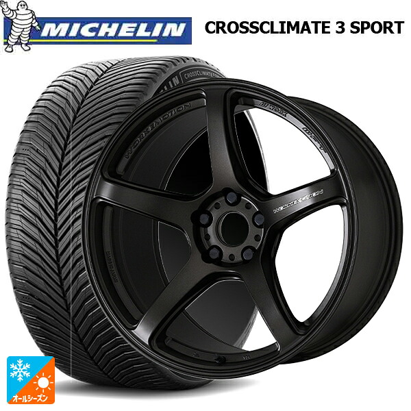 トヨタ GR86(ZN8)用 235/40R18 95Y XL ミシュラン クロスクライメイト3 スポーツ 正規品 ワーク エモーション T5R MGK 新品オールシーズンタイヤホイール 4本セット