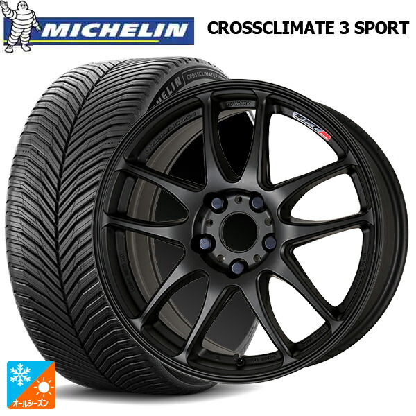 トヨタ GRカローラ(4BA-GZEA14H)用 235/40R18 95Y XL ミシュラン クロスクライメイト3 スポーツ 正規品 ワーク エモーション CR極 MBL 新品オールシーズンタイヤホイール 4本セット