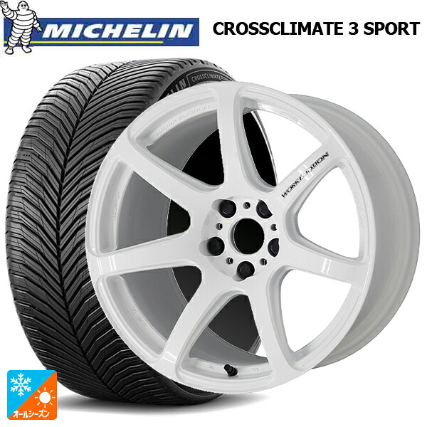 トヨタ GR86(ZN8)用 215/40R18 89Y XL ミシュラン クロスクライメイト3 スポーツ 正規品 ワーク エモーション T7R WHT 新品オールシーズンタイヤホイール 4本セット 149,600円