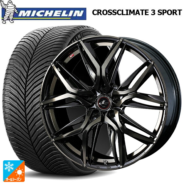 245/40R19 98Y XL ミシュラン クロスクライメイト3 スポーツ 正規品 ウェッズ レオニス LM PBMC/TI 19-8J 国産車用 オールシーズンタイヤホイール4本セット|タイヤホイール専門店コニシタイヤ