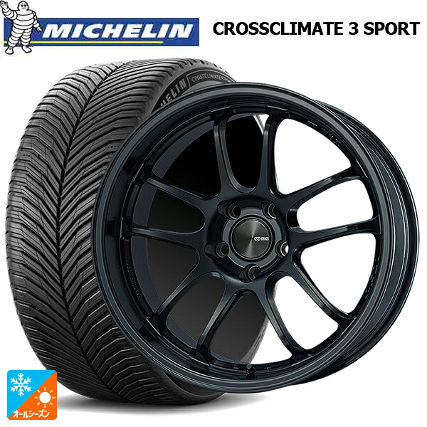 トヨタ GRカローラ(4BA-GZEA14H)用 245/40R18 97Y XL ミシュラン クロスクライメイト3 スポーツ 正規品 エンケイ パフォーマンスライン PF01 EVO マットブラック 新品オールシーズンタイヤホイール 4本セット