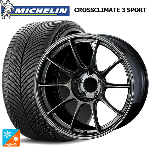 225/40R18 92Y XL ミシュラン クロスクライメイト3 スポーツ 正規品 ウェッズ ウェッズスポーツ TC105X フォージド EJ-TITAN 18-8.5J 国産車用 オールシーズンタイヤホイール4本セット|タイヤホイール専門店コニシタイヤ