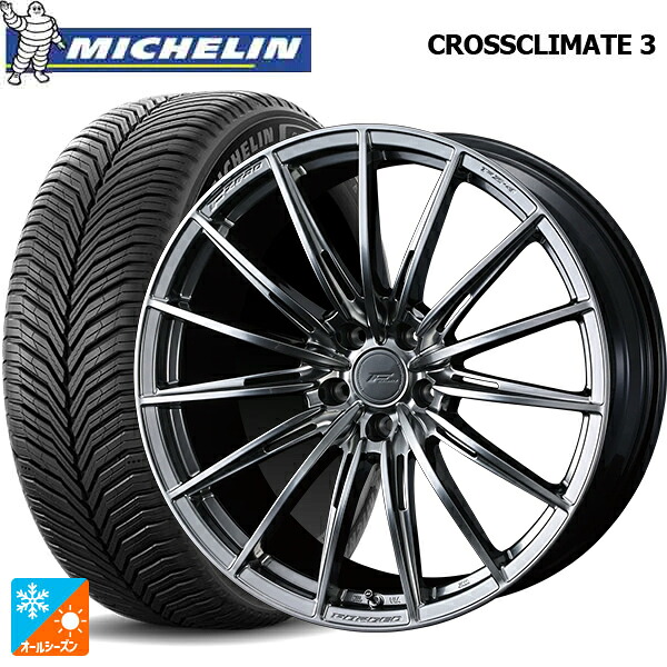 225/50R18 95V ミシュラン クロスクライメイト3 正規品 ウェッズ エフゼロ FZ-4 DIAMOND BLACK 18-7.5J 国産車用 オールシーズンタイヤホイール4本セット