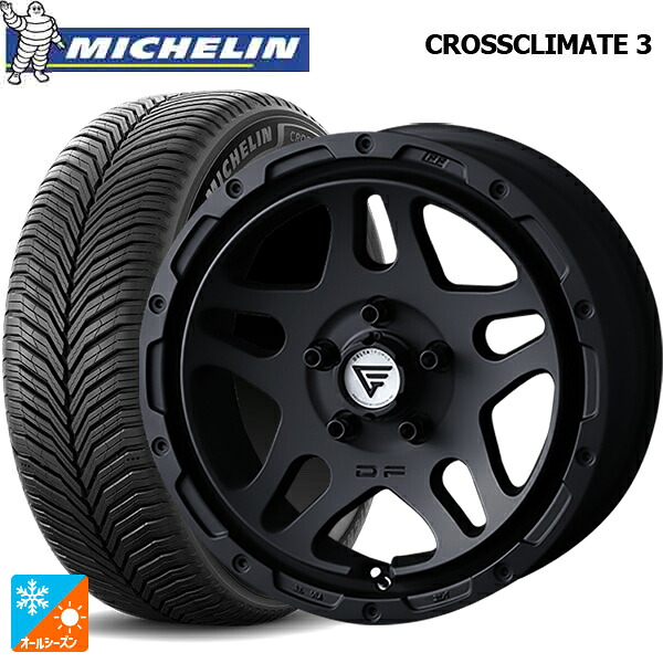 225/60R17 99V ミシュラン クロスクライメイト3 正規品 エクシズルライン デルタフォース オーバーランダー # マットブラック 17-7J 国産車用 オールシーズンタイヤホイール4本セット|タイヤホイール専門店コニシタイヤ