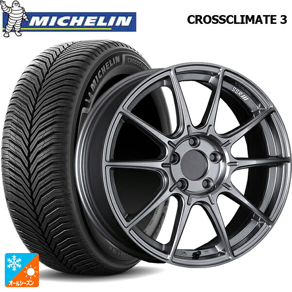 トヨタ GRヤリス(PA系)用 255/35R18 94Y XL ミシュラン クロスクライメイト3 正規品 タナベ SSR GT X01 ダークシルバー 新品オールシーズンタイヤホイール 4本セット|タイヤホイール専門店コニシタイヤ