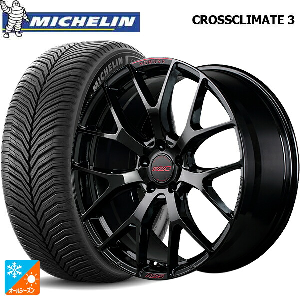 トヨタ プリウス(60系)用 225/45R19 96W XL ミシュラン クロスクライメイト3 正規品 レイズ ホムラ 2X7FT スペック-M B8J 新品オールシーズンタイヤホイール 4本セット|タイヤホイール専門店コニシタイヤ