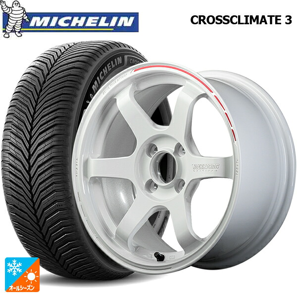 195/65R16 92V ミシュラン クロスクライメイト3 正規品 レイズ ボルクレーシング TE37ソニック タイムアタックエディション WR 16-6J 国産車用 オールシーズンタイヤホイール4本セット｜タイヤホイール専門店コニシタイヤ
