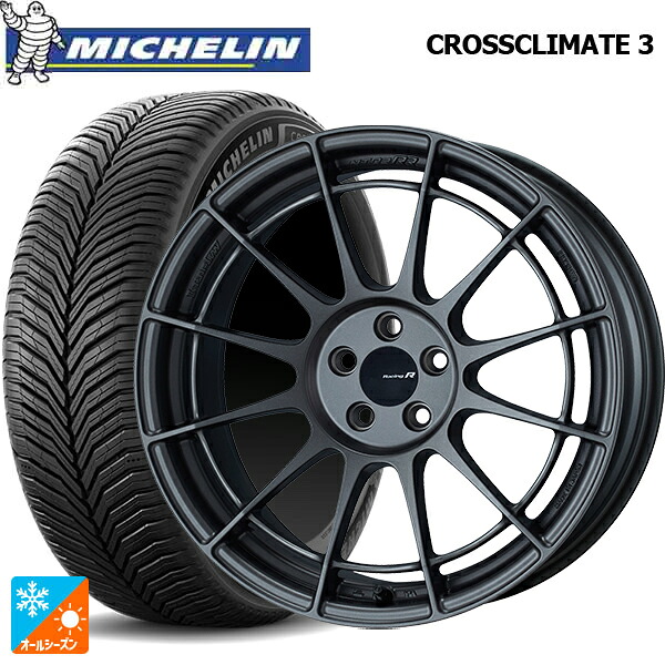 235/55R18 104V XL ミシュラン クロスクライメイト3 正規品 エンケイ レーシングレボリューション NT03RR マットダークガンメタリック 18-9J 国産車用 オールシーズンタイヤホイール4本セット｜タイヤホイール専門店コニシタイヤ