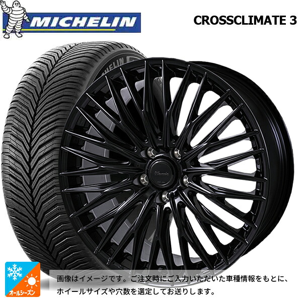 225/50R18 95V ミシュラン クロスクライメイト3 正規品 ジャパン三陽 ワーウィック クライヴァー グロスブラック 18-7.5J 国産車用 オールシーズンタイヤホイール4本セット