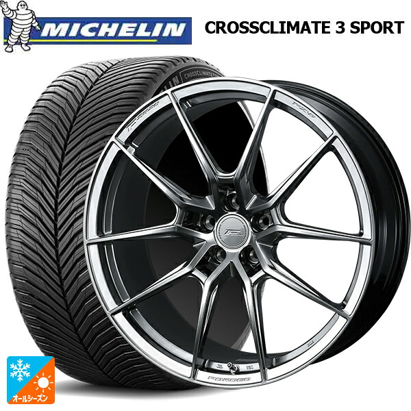 トヨタ GRカローラ(4BA-GZEA14H)用 235/40R18 95Y XL ミシュラン クロスクライメイト3 スポーツ 正規品 ウェッズ エフゼロ FZ-6 ダイヤモンドブラック 新品オールシーズンタイヤホイール 4本セット