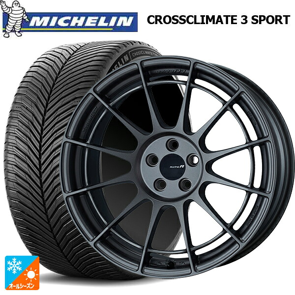 245/40R18 97Y XL ミシュラン クロスクライメイト3 スポーツ 正規品 エンケイ レーシングレボリューション NT03RR マットダークガンメタリック 18-9J 国産車用 オールシーズンタイヤホイール4本セット|タイヤホイール専門店コニシタイヤ
