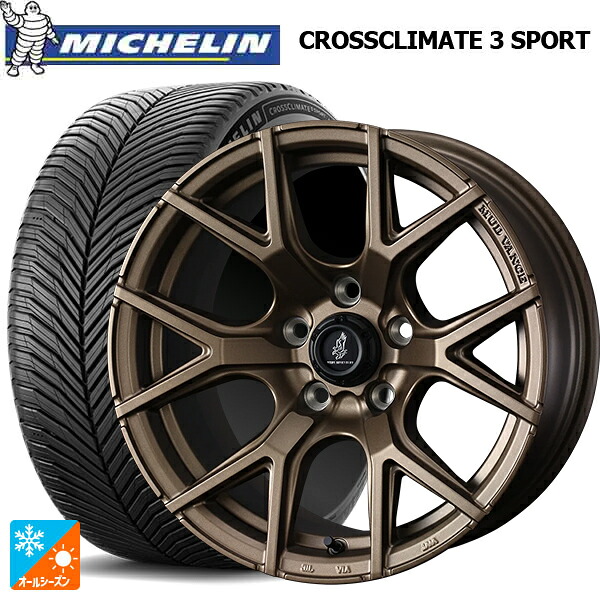 225/40R18 92Y XL ミシュラン クロスクライメイト3 スポーツ 正規品 ウェッズ マッドヴァンス SD FMBR 18-7.5J 国産車用 オールシーズンタイヤホイール4本セット