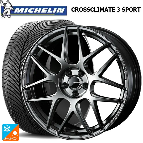 225/40R18 92Y XL ミシュラン クロスクライメイト3 スポーツ 正規品 ウェッズ ウェッズスポーツ SA27R PSB 18-7.5J 国産車用 オールシーズンタイヤホイール4本セット