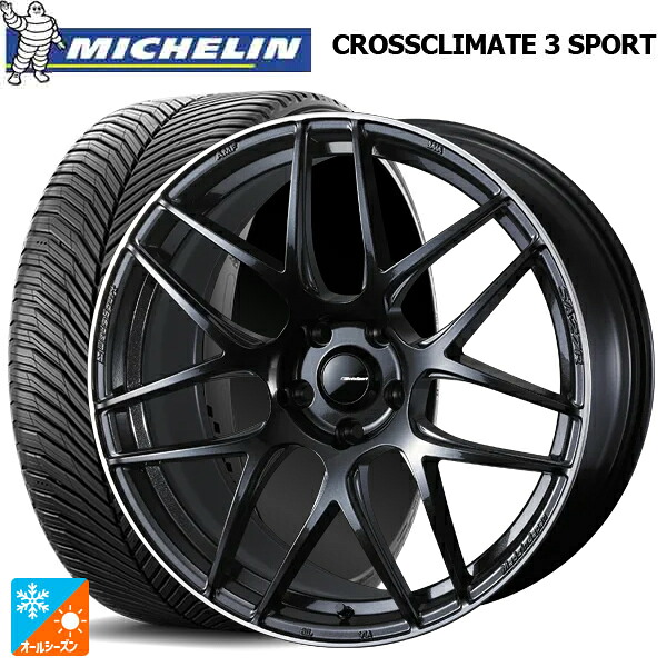 235/35R19 91Y XL ミシュラン クロスクライメイト3 スポーツ 正規品 ウェッズ ウェッズスポーツ SA27R METAL BLACK/F 19-8J 国産車用 オールシーズンタイヤホイール4本セット