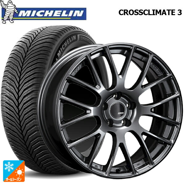205/55R17 95V XL ミシュラン クロスクライメイト3 正規品 タナベ SSR GTV04 METALLIC GRAY 17-7J 国産車用 オールシーズンタイヤホイール4本セット