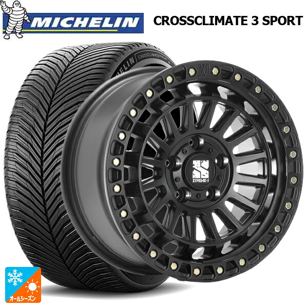 225/40R18 92Y XL ミシュラン クロスクライメイト3 スポーツ 正規品 エムエルジェイ エクストリームJ XJ08 サテンブラック 18-8J 国産車用 オールシーズンタイヤホイール4本セット