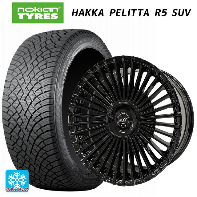 トヨタ ヴェルファイア(40系)用 245/45R20 103T XL ノキアン ハッカペリッタR5 SUV ワーク イミッツ シュトラール ブラックエディション BLK 新品スタッドレスタイヤホイール 4本セット