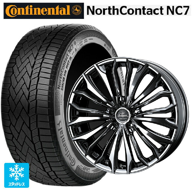 マツダ CX-80(KL5/KL3系)用 235/55R19 105T XL コンチネンタル ノースコンタクトNC7 正規品 ウェッズ クレンツェ フェルゼン 358 エボ SBCポリッシュ 新品スタッドレスタイヤホイール 4本セット